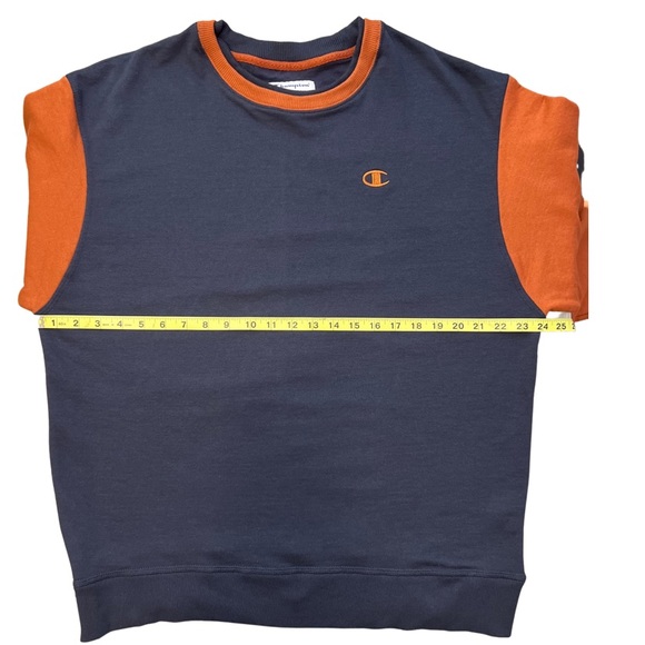 Navy and Orange Champion Crewneck Sweater - Picture 5 of 8